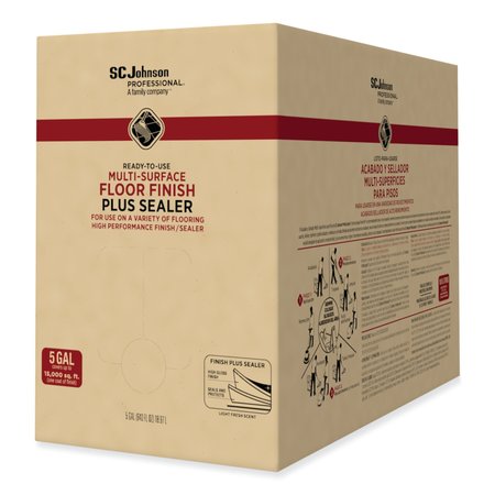 SC JOHNSON PROFESSIONAL Ready-To-Use Multi-Surface Floor Finish Plus Sealer, Light Fresh Scent, 5 gal Bag-in-Box 680074
